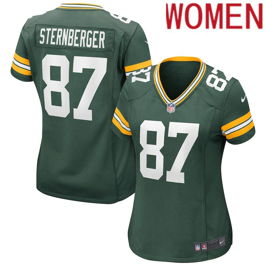 Women Green Bay Packers #87 Jace Sternberger Nike Green Game NFL Jersey